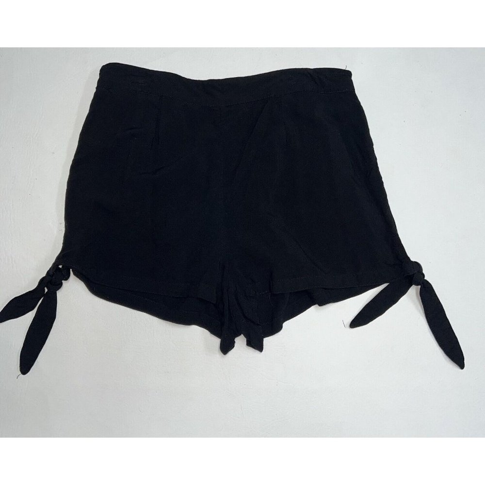 Bethany Mota Womens Black Shorts Size M Side Tie Casual Pull On Elastic Waist